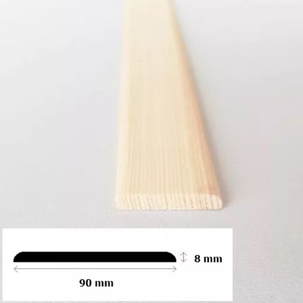 Flat Moulding Beading Wooden Timber Edging Trim Board - 1 Meter Long