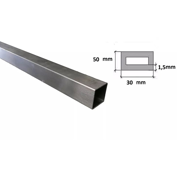 1 Meter Long Stainless Steel Square Box Section - Grade 304