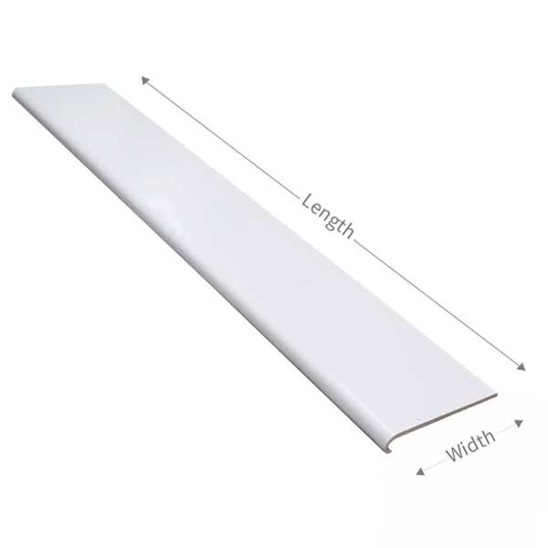 1 Meter Plastic PVC Sill Bullnose Capping Window Board Internal Cover 