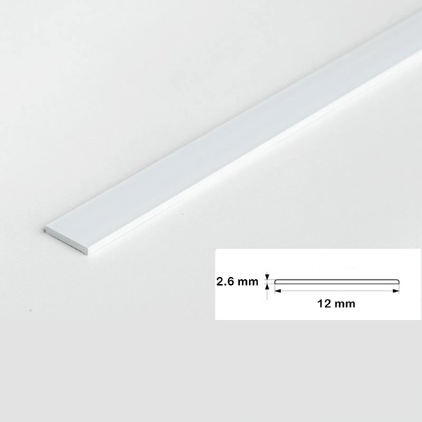 1m PVC Durable Flat Bar Transition Trim in Multiple Sizes