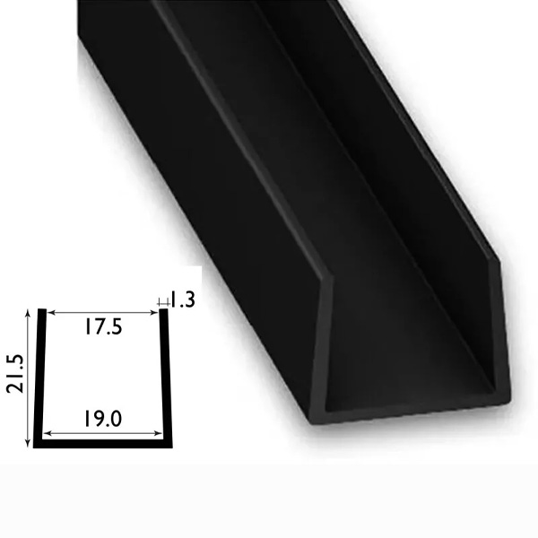 1 Metre Long U Profile PVC Square Strip