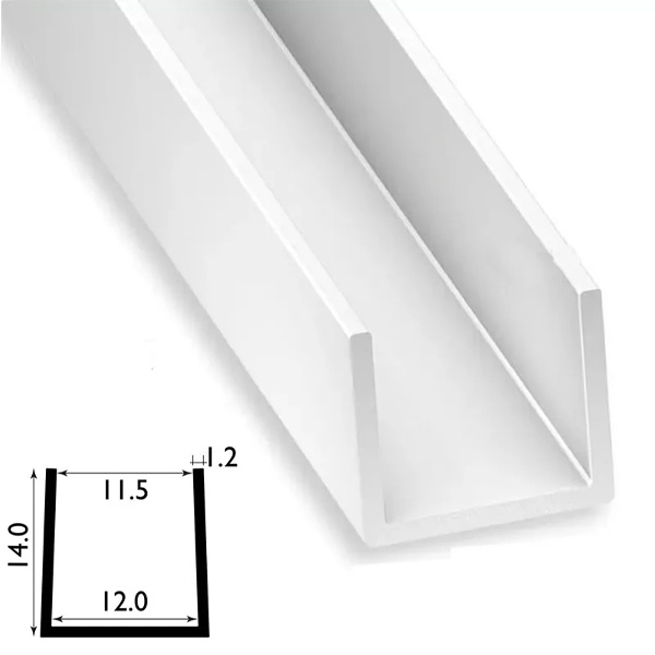 1 Metre Long U Profile PVC Square Strip