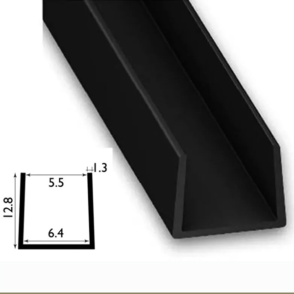 1 Metre Long U Profile PVC Square Strip