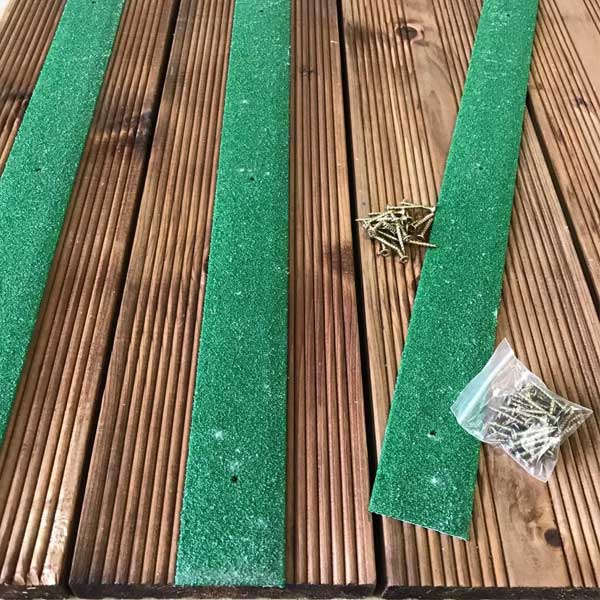 1000mm 5 Pieces GRP Anti Slip Decking Strips Free Drilling and Screws 