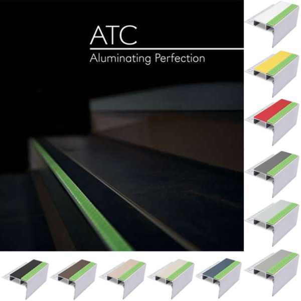 12.5mm Aluminator Tile-In Stair Nosing Flooring with PVC Insert