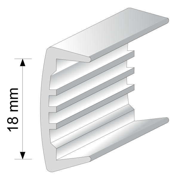 PVC U Section Melamine Furniture Plastic Edge Trim 18mm