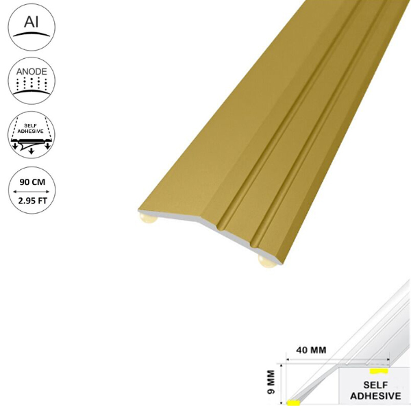 1m Anodised Aluminium Door Floor Bar Edge Trim Threshold Ramp Self Adhesive