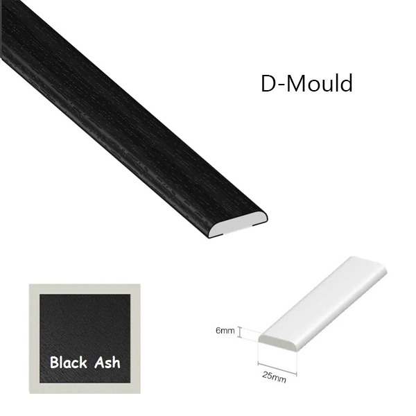 1m Long Cloaking Fillet & D Mould Plastic Trim For Window & Door Finishing Architrave 