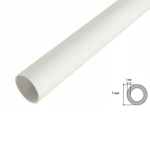 PVC Round Solid Tube / Pipe - 1 Meter Long 