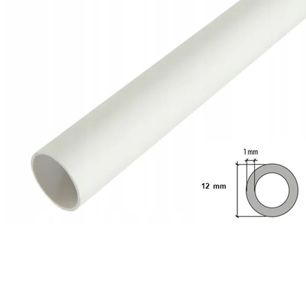 PVC Round Solid Tube / Pipe - 1 Meter Long 