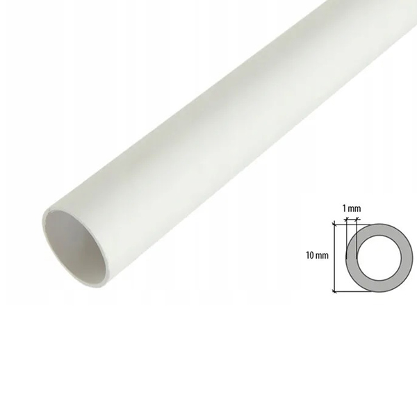 PVC Round Solid Tube / Pipe - 1 Meter Long 