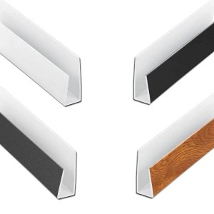 Soffit PVC Board J Edge Trim Cladding Starter End Cap Clip - 1m Long