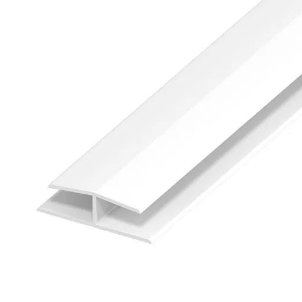 1m Soffit Joint H Trim - PVC Plastic Board Jointing Strip