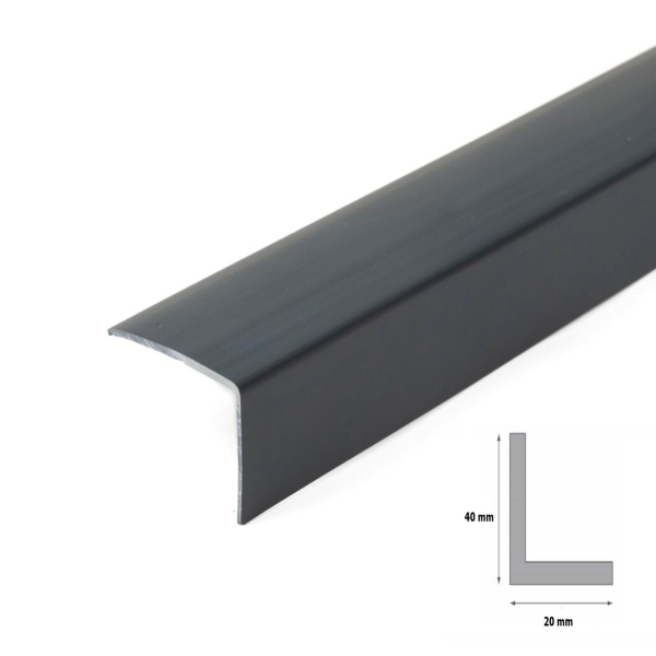 1m Unequal Anthracite Plastic Pvc Corner 90 Degree Angle Trim