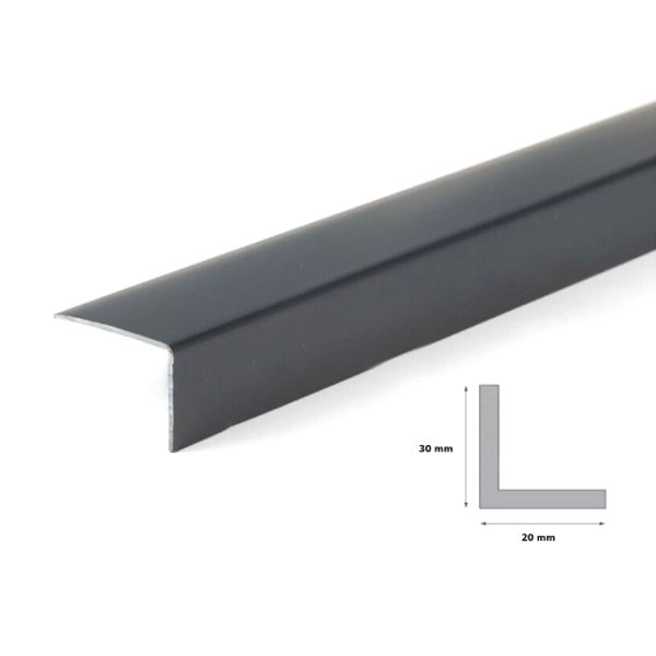 1m Unequal Anthracite Plastic Pvc Corner 90 Degree Angle Trim