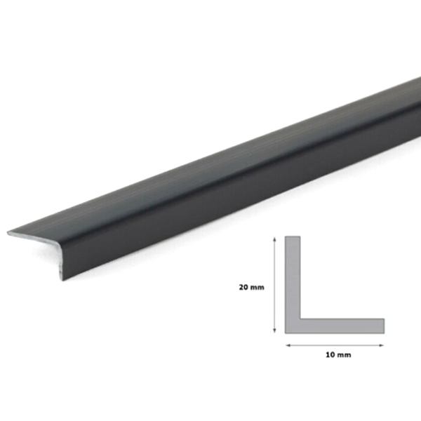 1m Unequal Anthracite Plastic Pvc Corner 90 Degree Angle Trim