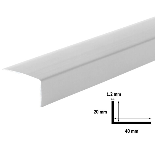 1m Unequal Plastic Light Grey PVC Corner 90 Degree Angle Trim