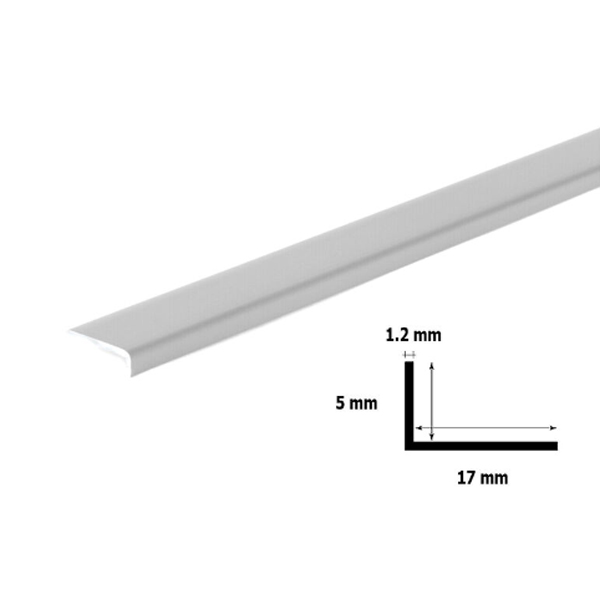 1m Unequal Plastic Light Grey PVC Corner 90 Degree Angle Trim