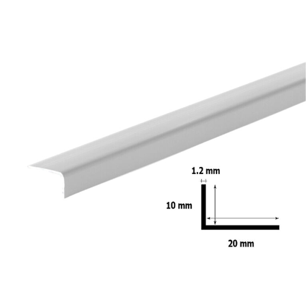 1m Unequal Plastic Light Grey PVC Corner 90 Degree Angle Trim