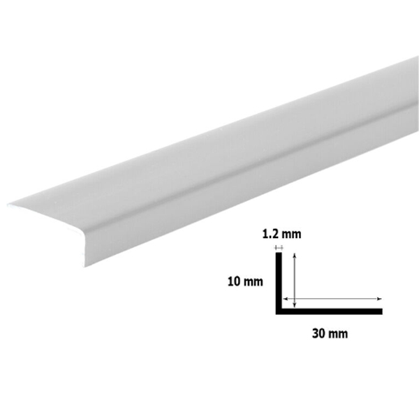 1m Unequal Plastic Light Grey PVC Corner 90 Degree Angle Trim