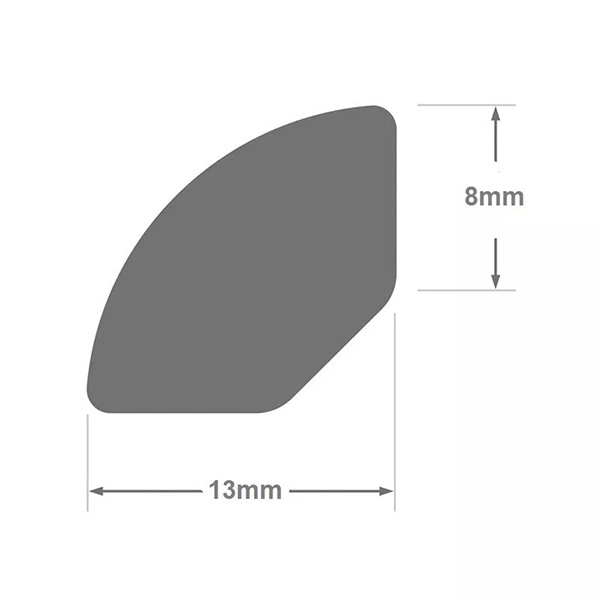 1m uPVC Quadrant Plastic Finishing Trim - Window / Tile Beading