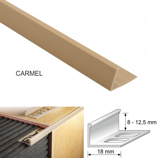 2.5m Long PVC Straight Edge L Shaped Tile Trim