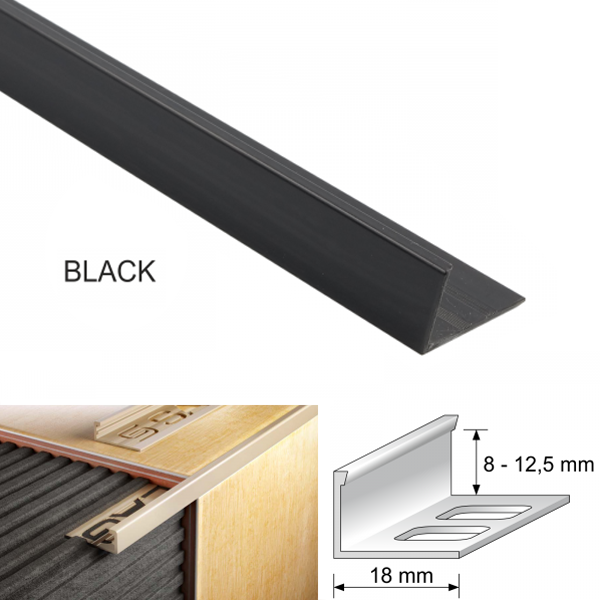 2.5m Long PVC Straight Edge L Shaped Tile Trim