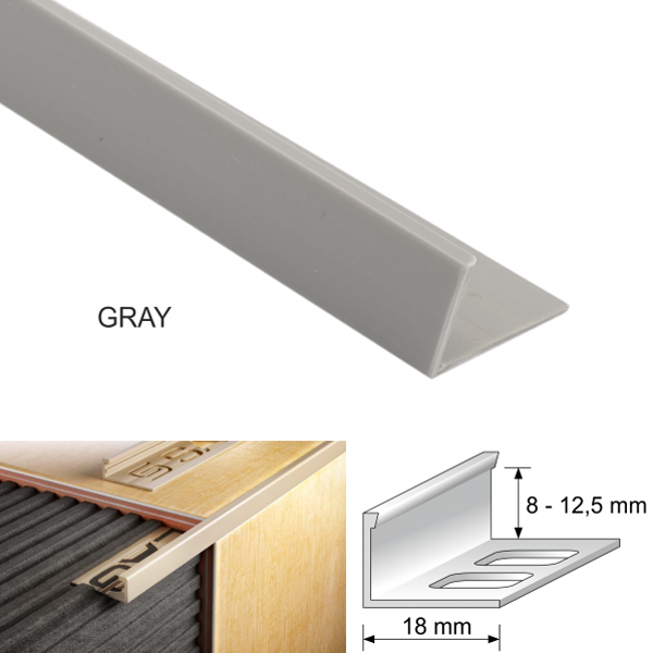 2.5m Long PVC Straight Edge L Shaped Tile Trim