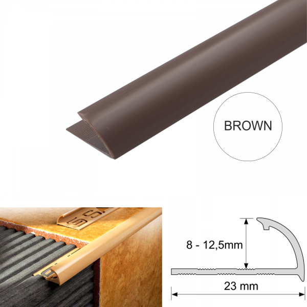 2.5m Long Round Edge PVC Tile Trims Quadrant Tile