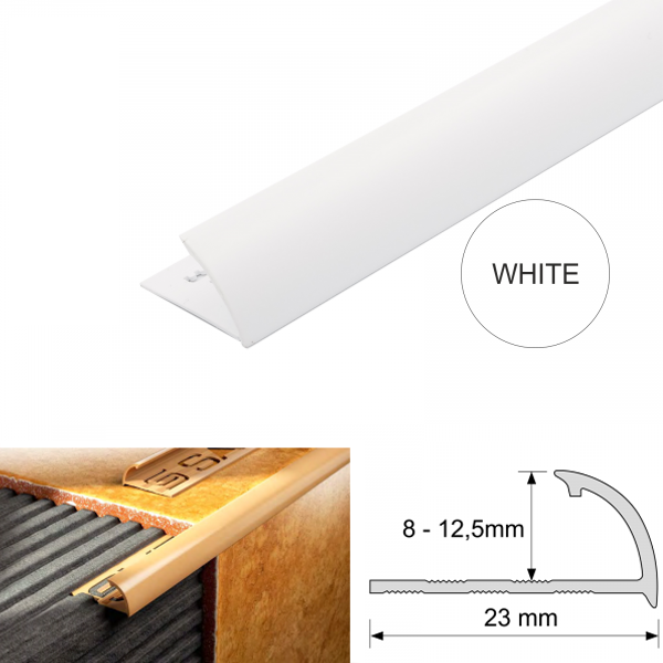 2.5m Long Round Edge PVC Tile Trims Quadrant Tile