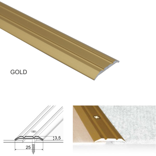 25mm wide Aluminum Door Floor Threshold For Vinyl And Tiled Floors