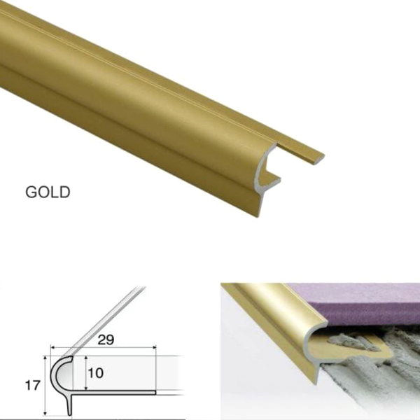 29mm x 17mm Stair Nosing Edge Trim Step Edging For Tiles For 10mm Flooring