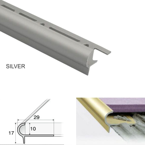 29mm x 17mm Stair Nosing Edge Trim Step Edging For Tiles For 10mm Flooring