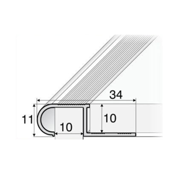 34mm x 11mm Stair Nosing Edge Trim Step Edging For 10mm Tiles