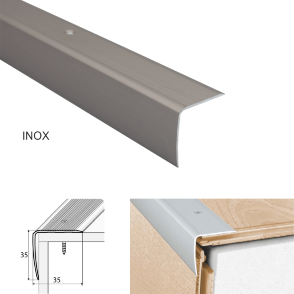 35mm x 35mm Non Slip Aluminum Stairs Nosing For Edges Protection