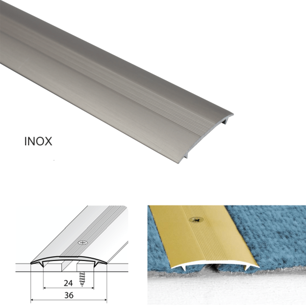 36mm Aluminum Twin Grip Joining Carpet to Carpet Threshold Strip