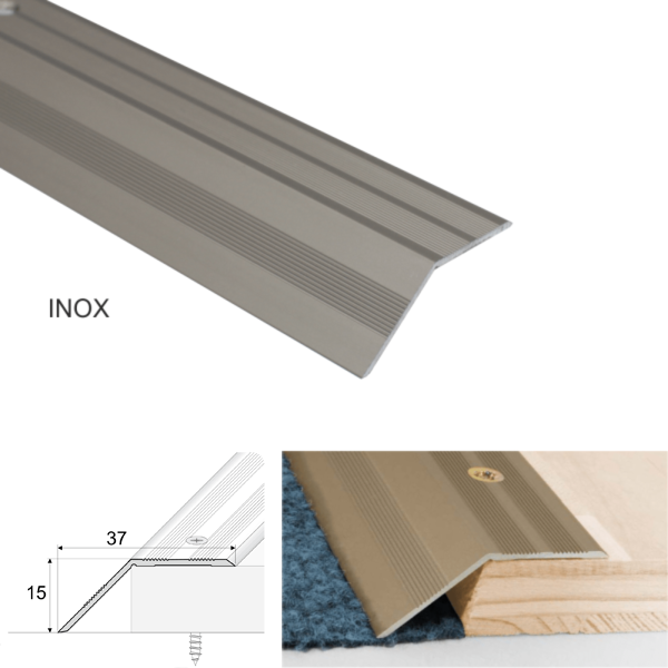 37mm Wide Non Slip Aluminium Door Floor Trim Carpet Thresholds Ramp