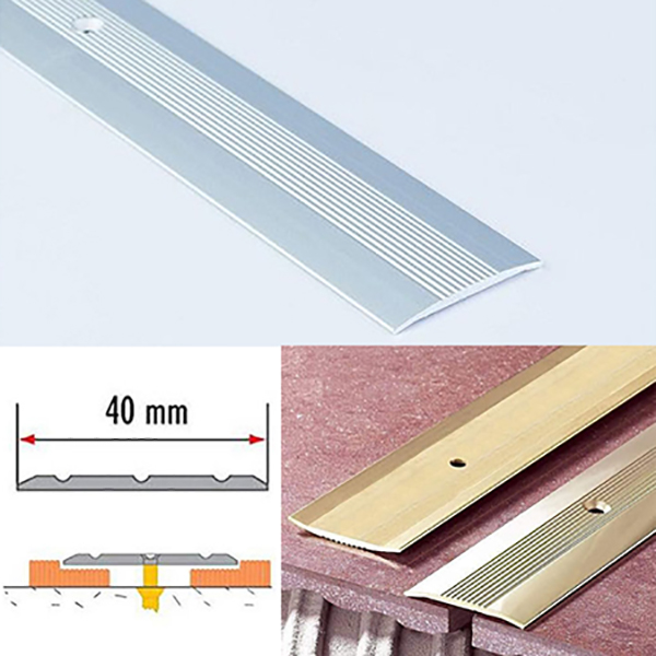 38mm Aluminium Grooved Floor Trim For Joined Carpets 