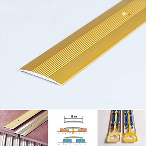 38mm Aluminium Grooved Floor Trim For Joined Carpets 