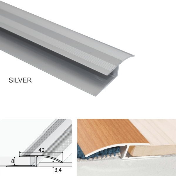 40mm wide Aluminium Door Thresholds To Join Floor At Different Levels