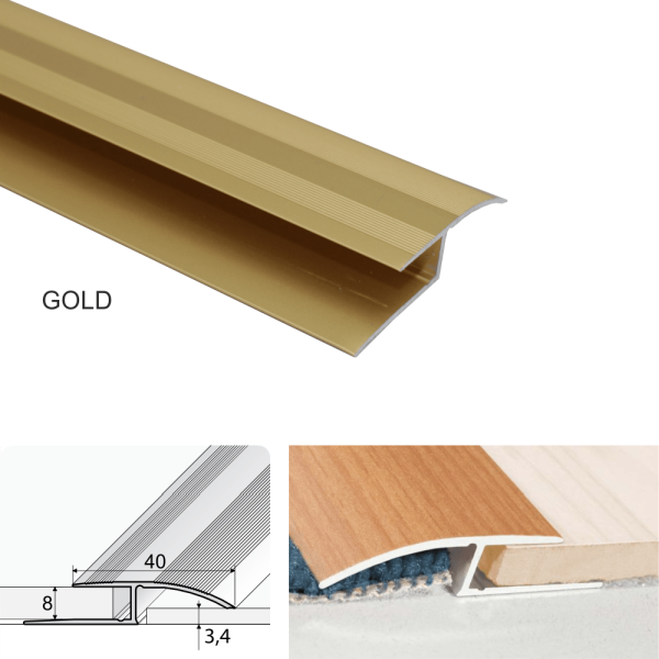 40mm wide Aluminium Door Thresholds To Join Floor At Different Levels