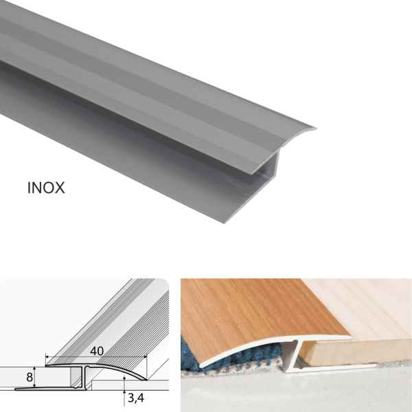 40mm wide Aluminium Door Thresholds To Join Floor At Different Levels