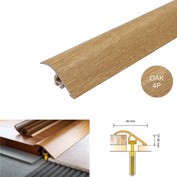 40mm Wide UPVC Wood Effect Door Threshold Ramp