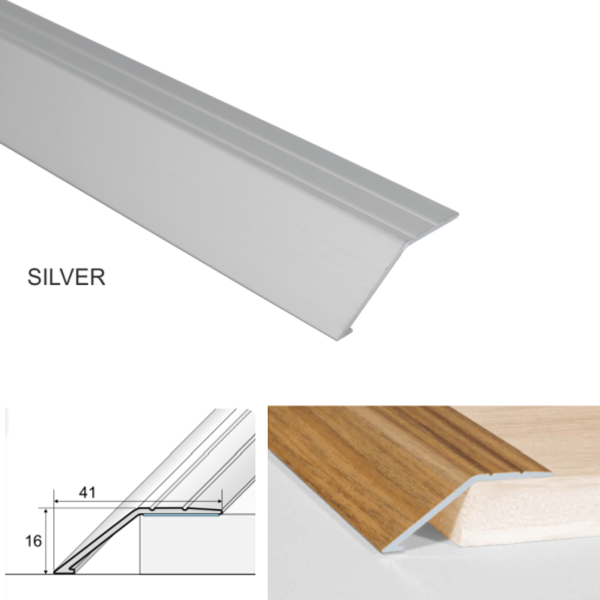 41mm Wide Anti-Slip Aluminium Door Thresholds Ramp Self Adhesive