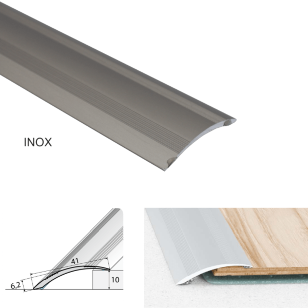 41mm Wide Self Adhesive Aluminium Door Thresholds For Wooden, Laminate, Carpet Vinyl Flooring