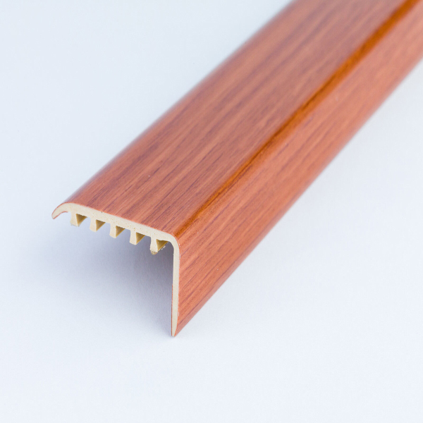 45mm x 22mm Wood Effect UPVC Stair Edge Trim Nosing For Wooden & Laminate Stairs