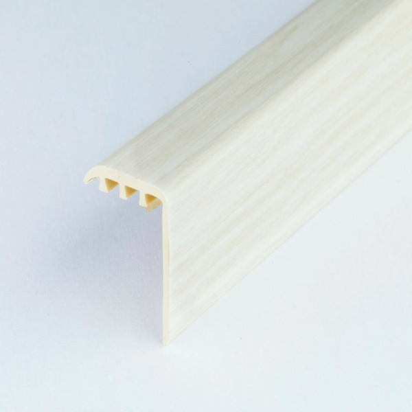 45mm x 22mm Wood Effect UPVC Stair Edge Trim Nosing For Wooden & Laminate Stairs