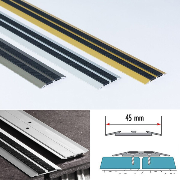 45mm Flat Carpet Door Aluminium Threshold Floor Edging Bar Trim Strip