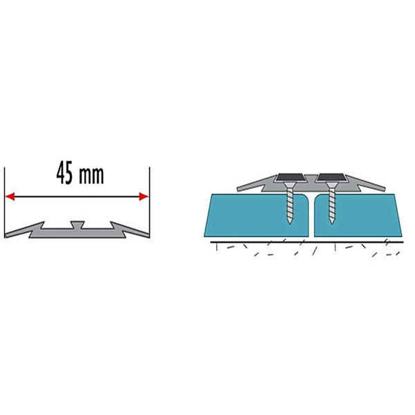 45mm Flat Carpet Door Aluminium Threshold Floor Edging Bar Trim Strip