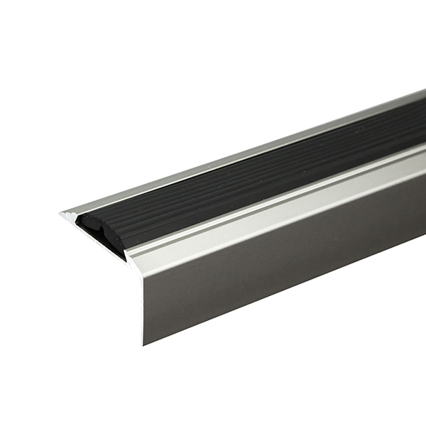 46mm x 30mm Aluminium Stair Nosing Edge Trim With Anti-Slip Rubber Insert